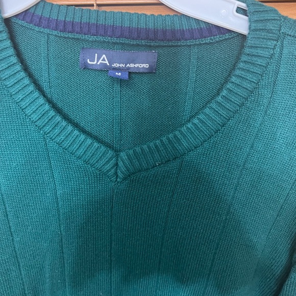 John Ashford V-Neck Sweater green Size M - Picture 4 of 5